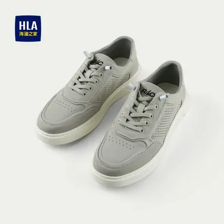 HLA/海澜之家透气休闲鞋25新款圆头免系带日常纯色耐穿轻便板鞋男图片