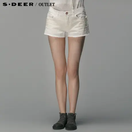 【新品】sdeer圣迪奥专柜正品女装特色几何绣花短裤4280924商品大图