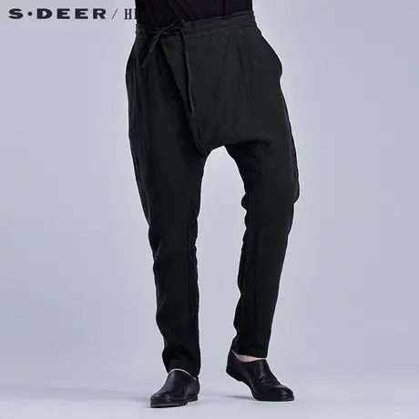 sdeerhe圣迪奥男装时尚个性舒适中式斜襟扣吊裆长裤H15270846图片