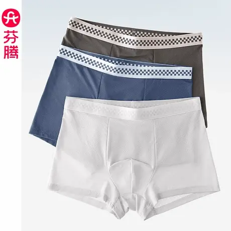 芬腾男士冰丝平角内裤夏季薄款无痕透气10A抗菌裆大码四角短裤头图片