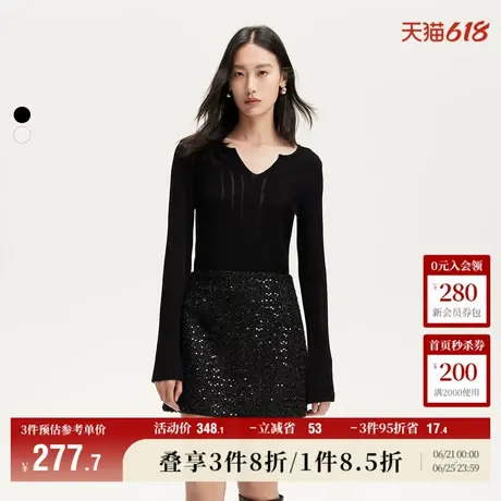 Vero Moda奥莱半身裙2025夏季新商场同款高腰亮片装束华丽短裙图片