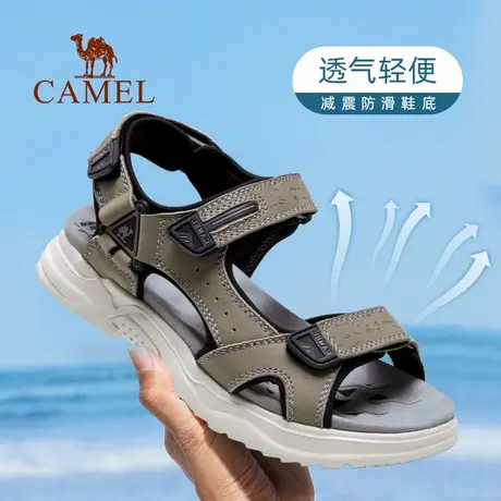 【非卖品】男鞋2021夏季新款真皮透气男士沙滩鞋软底运动潮流休闲图片