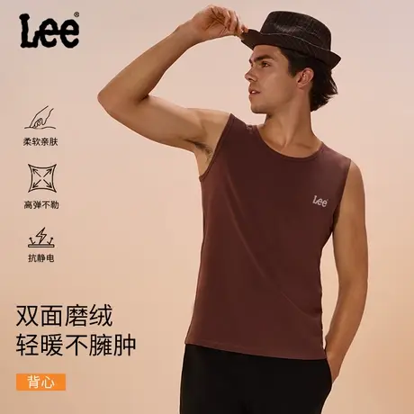 Lee李牌德绒轻暖有型吸湿发热男士保暖背心秋冬舒适弹力打底衣图片