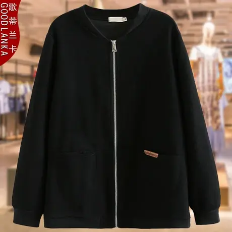 中年妈妈春装外套宽松200斤洋气时尚春秋上衣加肥加大码棒球服女商品大图