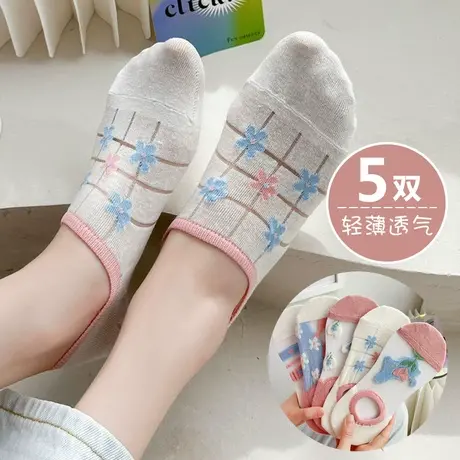 甜美可爱碎花袜子女夏天薄款水晶丝玻璃丝棉袜女孩中大童可爱娃子图片