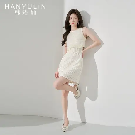 韩语琳法式连衣裙女夏季2023新款漂亮气质显瘦高级感短款修身裙子图片