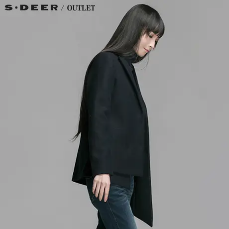 sdeer圣迪奥不规则摆设计毛呢外套S14481737图片