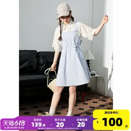 唐狮夏季裙子工装背带裙2025新款学生收腰背带连衣裙小个子女装f3图片