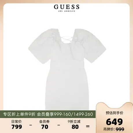 GUESS23新女士轻奢气质U型领设计感短款连衣裙-W3YK15WAF10图片