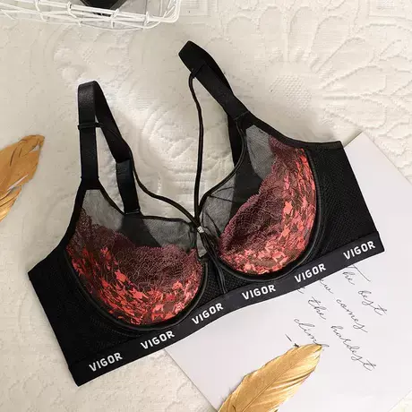 奥维丝丽多面玩家系列单层杯薄款内衣女大胸显小收副乳调整型文胸图片