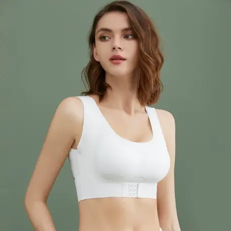 美背无痕内衣女薄款夏季调整型收副乳防下垂聚拢上托胸罩运动防震图片