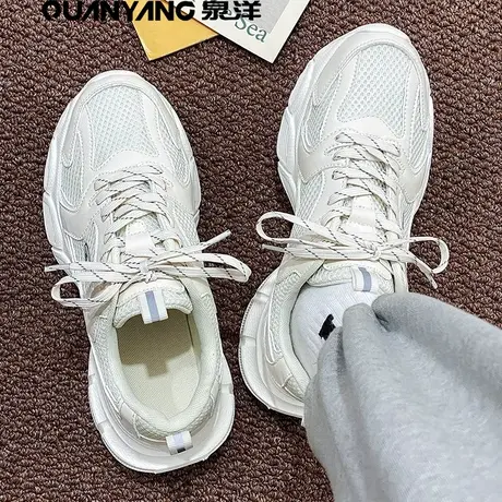 泉洋莆田男鞋春季百搭学生运动休闲跑步软底旅游小白港风老爹潮鞋图片