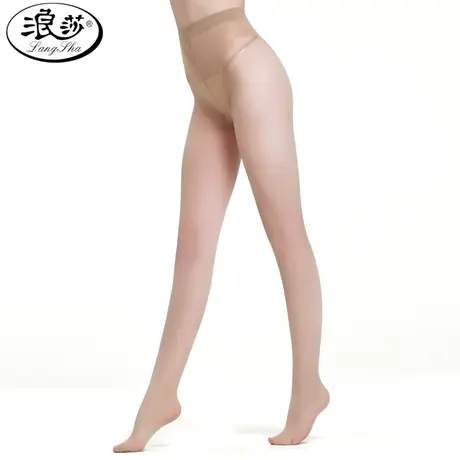 浪莎丝袜女薄款蝴蝶档防勾丝连裤袜长筒防勾丝夏季黑肉色女士超薄图片