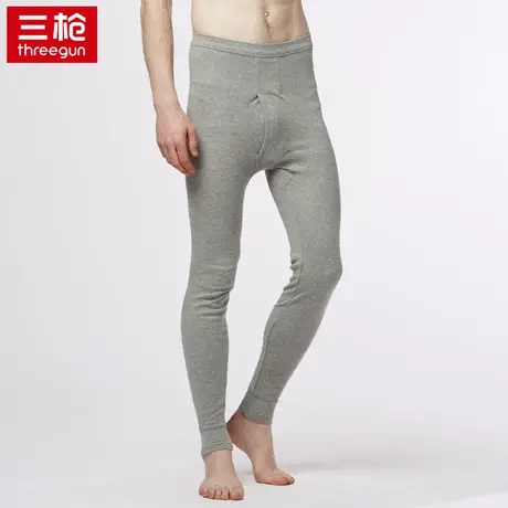三枪加厚秋冬男士纯棉弹力修身保暖裤全棉新款纯色防寒发热打底裤商品大图