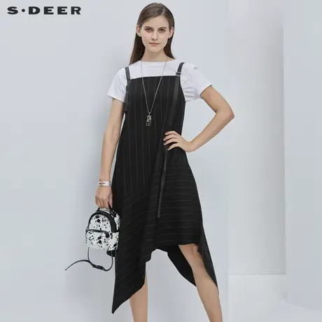 sdeer圣迪奥夏季背带不规则原创设计街头风连衣裙女酷S20261228图片