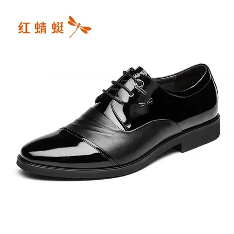 红蜻蜓男鞋秋冬新品商务正装皮鞋真皮舒适休闲单鞋系带低帮鞋fx图片