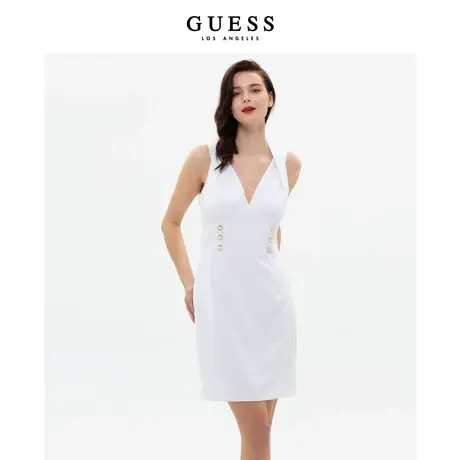 【38上新季】GUESS 新款女士高级感露背挂脖V领修身连衣裙图片