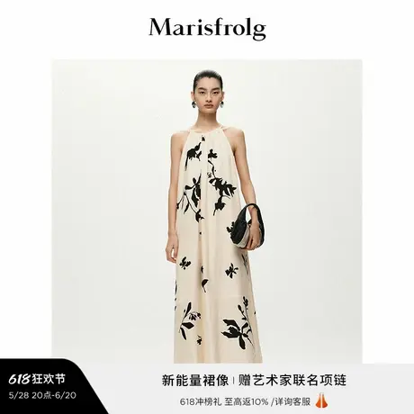 【艺术家灵感】Marisfrolg玛丝菲尔2025夏新款挂脖抽绳A版连衣裙图片