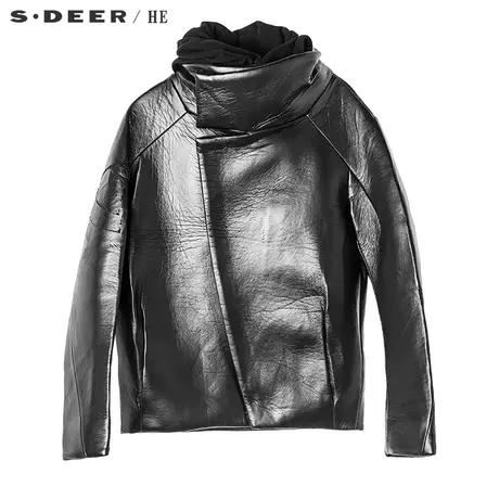 sdeerhe圣迪奥个性偏襟设计针织造型领口时尚男式外套H15472272图片