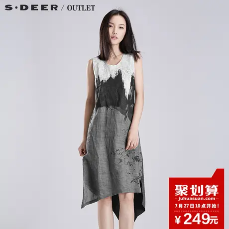 sdeer圣迪奥宽松无袖连衣裙背心裙S16181247图片