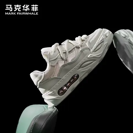 马克华菲男鞋2025新款夏季透气网面老爹鞋厚底增高百搭运动休闲鞋商品大图