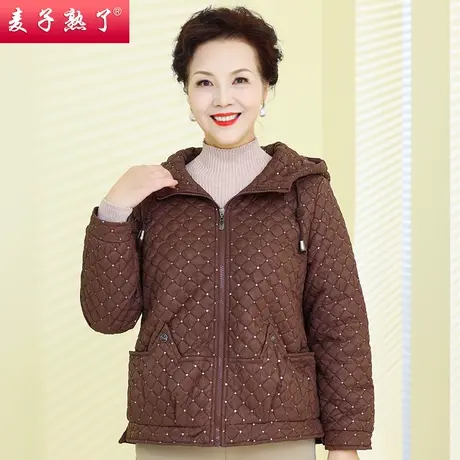 妈妈冬装休闲棉袄秋冬新款保暖洋气羽绒棉服棉衣外套中老年人女装商品大图