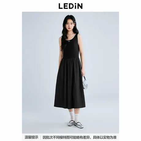 【商场同款】乐町拼接高智风连衣裙女2025夏季新款裙子C1FAF2166图片