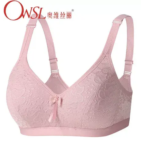 无钢圈棉质防下垂妈妈内衣女薄款聚拢上托中老年文胸乳罩图片