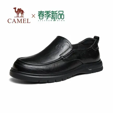 骆驼牌骆驼2025夏季新款花纹牛皮软底舒适透气乐福经典休闲皮鞋男图片