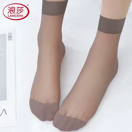 浪莎短丝袜女夏季薄款水晶丝袜子耐磨防勾透明隐形肉色超薄款短袜图片