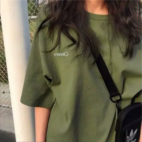 胖mm欧美潮牌t恤女短袖ins潮夏季宽松设计感小众半袖情侣大码女装图片
