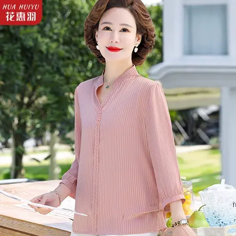 母亲节衣服中老年女夏装上衣50中年女士洋气小衫妈妈春装2023新款图片