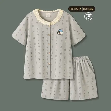 睡衣女款2025新款夏季凉感莫代尔棉短袖大码家居服小香风企鹅套装图片