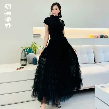 颈袖添香2025夏季新款气质时尚女士半身裙蛋糕裙图片