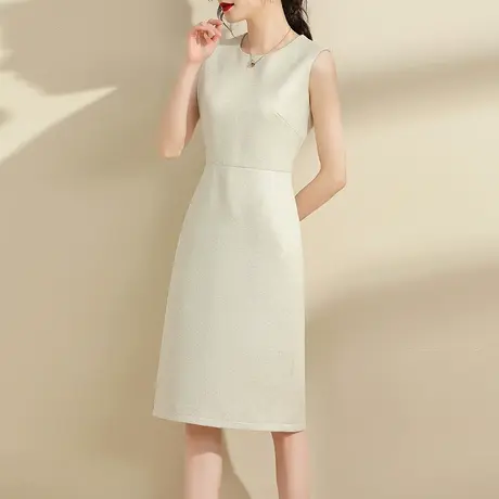 水墨青华春季新品女装背心裙中长款粗纺呢打底裙无袖连衣裙图片