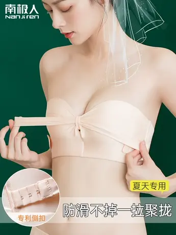 无肩带内衣女防滑聚拢小胸裹胸美背无痕隐形抹胸贴夏季防走光文胸商品大图
