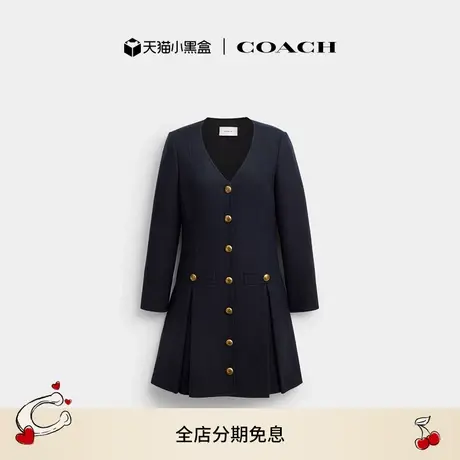 【新品】COACH/蔻驰女士长袖含羊毛连衣裙裙子高级感设计感气质图片