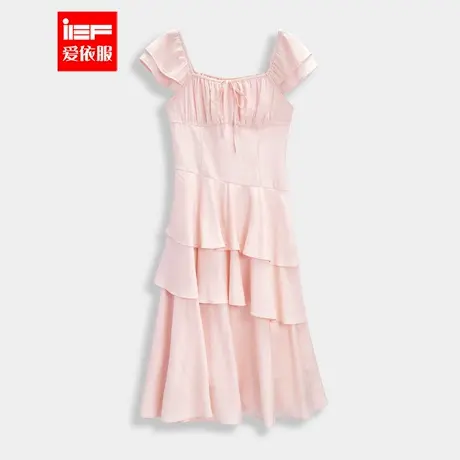 IEF/爱依服裙子2025夏季新款法式浪漫淑女气质荷叶边设计连衣中裙图片