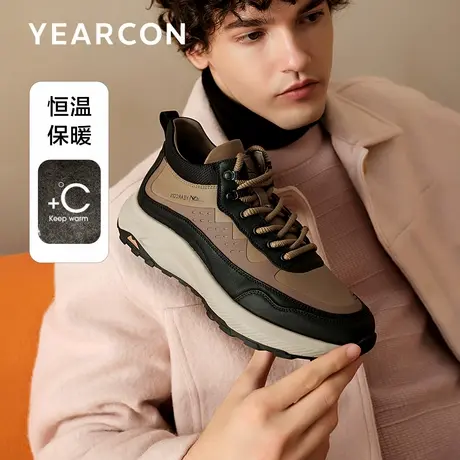 意尔康棉鞋男2025秋冬加绒保暖运动鞋高帮厚底缓震户外系带休闲鞋图片