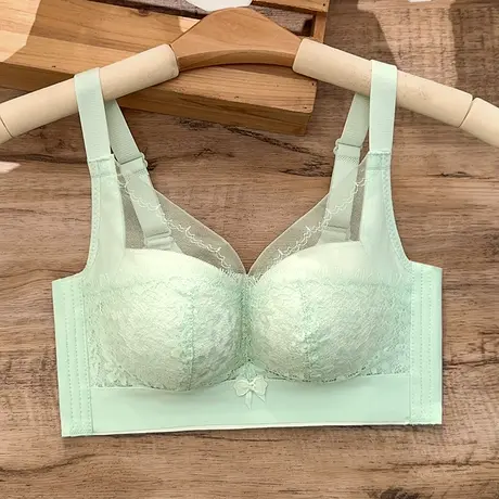思晴内衣女小胸聚拢收副乳防下垂上托蕾丝文胸无钢圈薄款胸罩正品图片