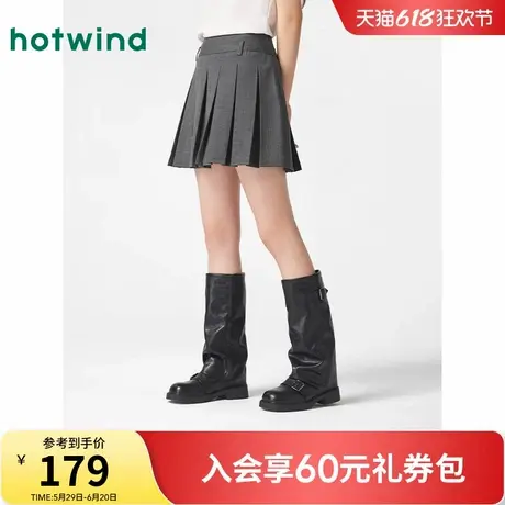 半身裙热风jk短裙子2025年春季新款女士格纹学院风百褶裙高腰显瘦图片