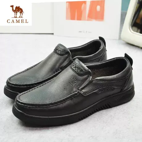Camel/骆驼男秋冬新品真皮时尚舒适休闲加绒薄棉皮鞋A294211575商品大图