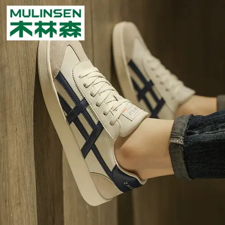 木林森工作鞋子男款春季轻便防滑平底休闲鞋男运动百搭小白板鞋潮图片