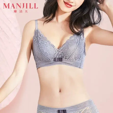 熳洁儿女士蕾丝文胸聚拢无钢圈上薄下厚内衣女收副乳性感美背胸罩图片