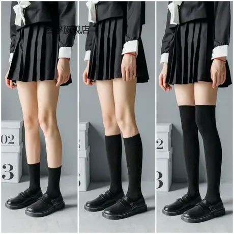 小腿袜过膝袜子女学院风韩版中筒袜学生ins风高筒jk原宿风长筒袜图片