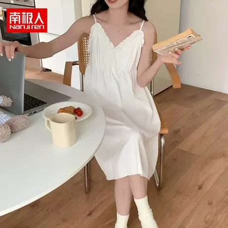 南极人2023年新款吊带睡衣女可外穿夏季薄款睡裙纯棉家居服ins风图片