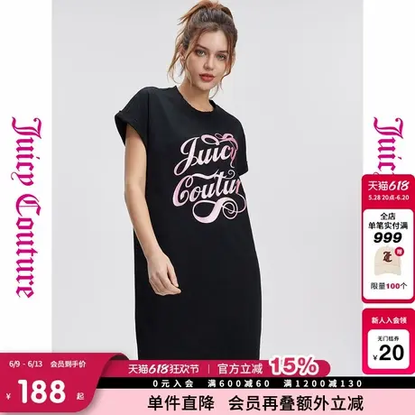 Juicy Couture橘滋春夏新款连衣裙美式休闲宽松直筒短袖裙子女图片