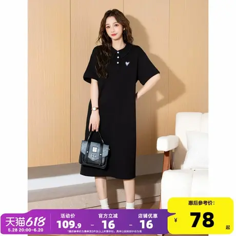 唐狮2025夏季新款polo连衣裙女小个子休闲女装宽松百搭直筒长裙Q图片