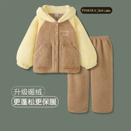 睡衣女秋冬款2024新款可爱大码加厚珊瑚绒套装冬季保暖女款家居服图片