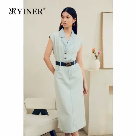 【天丝系列】YINER音儿女装夏季时尚莱赛尔牛仔S型连衣裙图片